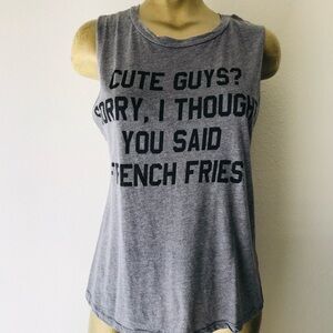 CUTE GUYS - I THOUGHT YOU SAID FRENCH FRIES Tank TOP Size Small